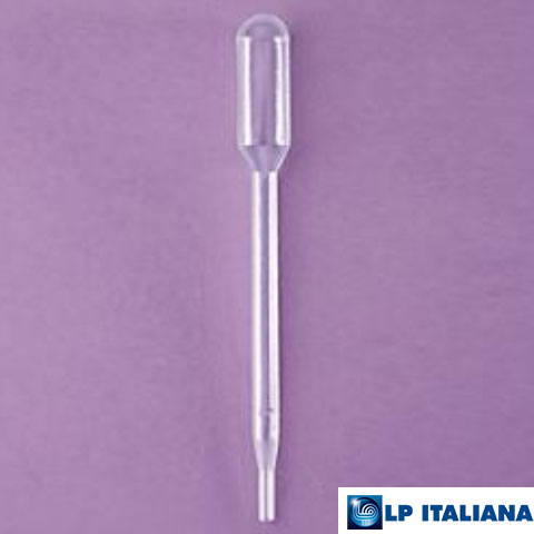 Pastör Pipeti Hacim 2 ml Uzunluk 87 mm 30 damla / ml Tek Tek Poşette Steril LP Italiana L133138